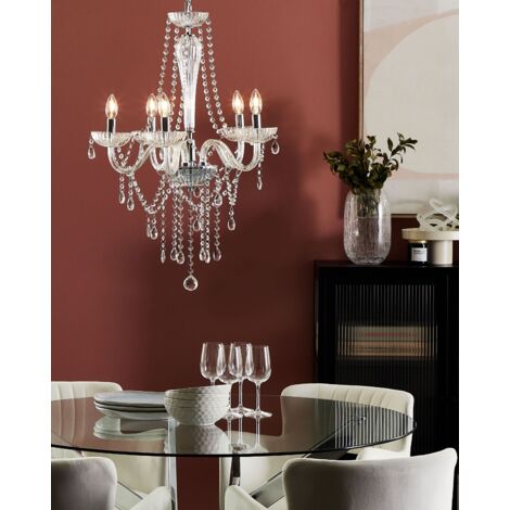 Lampadario in cristallo, color argento Locone