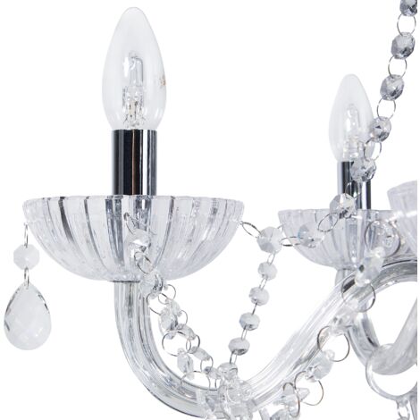 Lampadario in cristallo, color argento Locone
