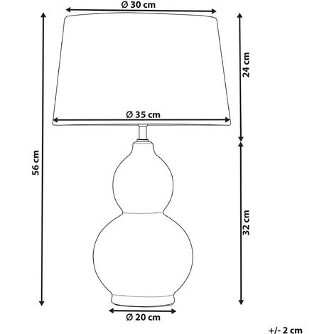 Lampada da tavolo moderna con base in ceramica grigia e paralume in tessuto  bianco Yenisei