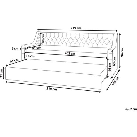 Letto estraibile velluto verde 90 x 200 cm MONTARGIS 