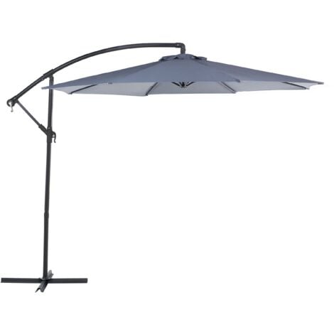 ALU OMBRELLONE PARASOLE GRIGIO SCURO MANOVELLA GIARDINO OMBRELLONE TONDO ø300cm #3 