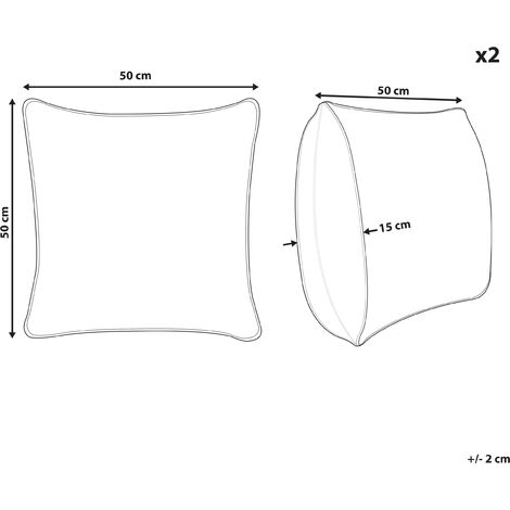 Set di 2 cuscini decorativi cotone rame 50 x 50 cm OUJDA