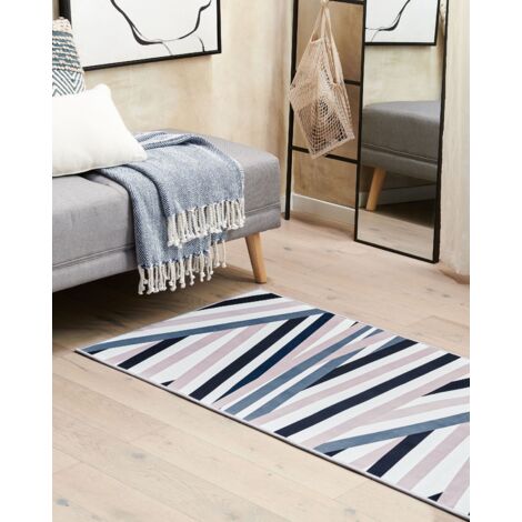 Tappeto moderno passatoia corridoio motivo geometrico 80 x 200 cm blu  Parvakadli