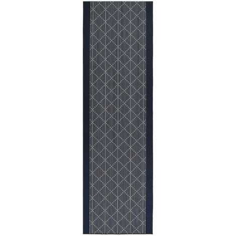 Tappeto in poliestere grigio scuro e bianco 60 x 200 cm motivo geometrico  Charvad