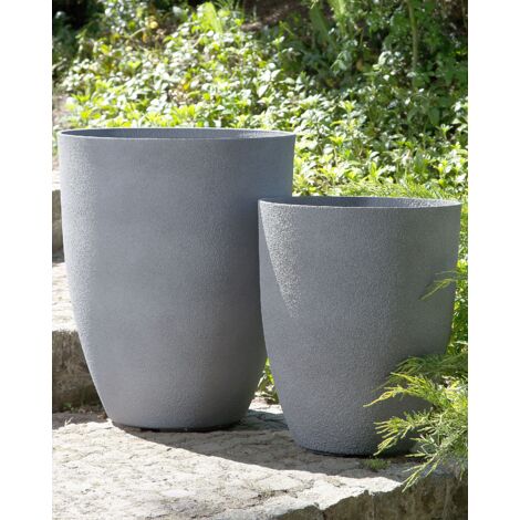 Vaso tondo per interno ed esterno grigio 43x43x52cm CROTON 