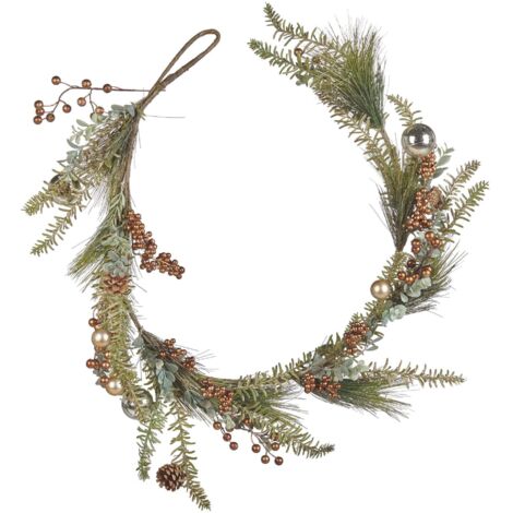 Festone Natalizio A Goccia In PVC - Ghirlanda Di Pino Finto Per Porta, Camino O Tavolo - Decorazione Verde Per Natale - Foto 1