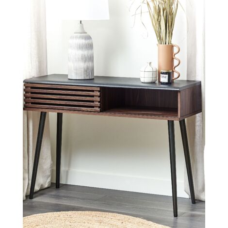 Hillsdale Colombo Mobile TV Consolle 64 Pollici - Rovere Bianco E Noce - Porte Scorrevoli Stile Fienile - 3