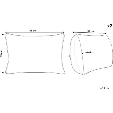 Set di 2 cuscini decorativi cotone con nappe 35 x 55 cm grigio e beige  Ocimum