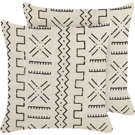 decorUhome Set di 2 federe per cuscini in velluto a coste beige, 45 x