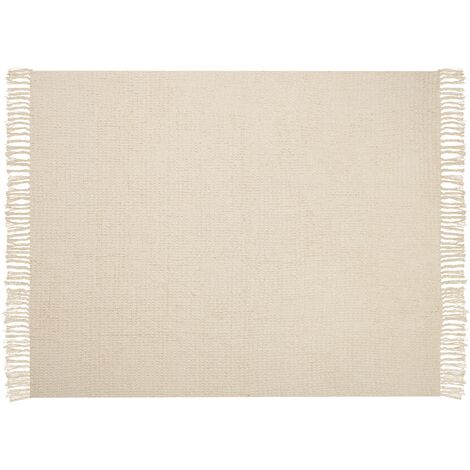 Coperta cotone beige 125 x 150 cm