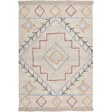 Avalaya Collana Lunga In Legno Geometrico Multicolore – Perline Su Cordoncino Di Cotone Nero, 100 Cm Regolabile - 2