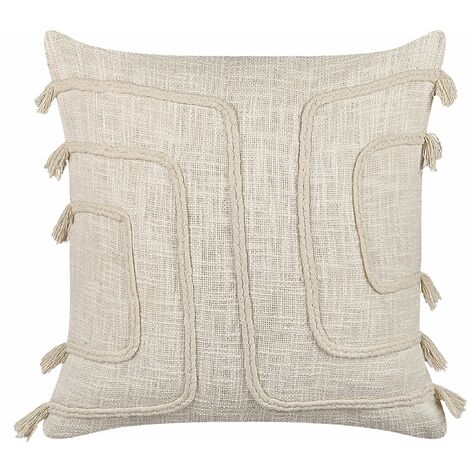 Cuscino decorativo con motivo astratto 45x45cm beige Pleione