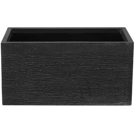 Vaso Rettangolare Vetroresina Nera per Esterni o Interni 60 x 29 x 30 cm Myra