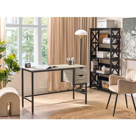 Set di mobili da ufficio legno chiaro e bianco JENKS/HAMDEN 