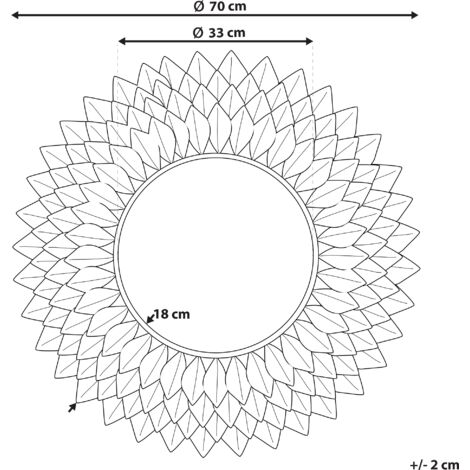 Specchio da parete tondo ø70 cm in argento LARRAU 