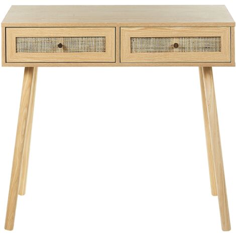 Consolle moderna con 2 cassetti in metallo 100x30x75cm bianco | Maisons du Monde