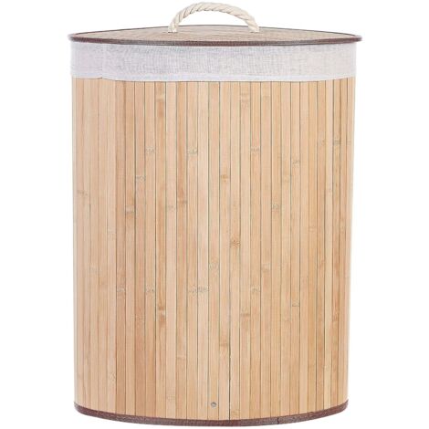 5five – Cestino Rifiuti 30 Litri Con Coperchio In Bambù, Grigio, Metallo, Chiusura Soft Close