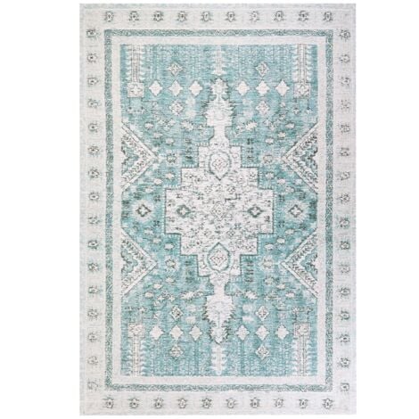 Tappeto in cotone verde menta 200 x 300 cm con motivo orientale Fulla