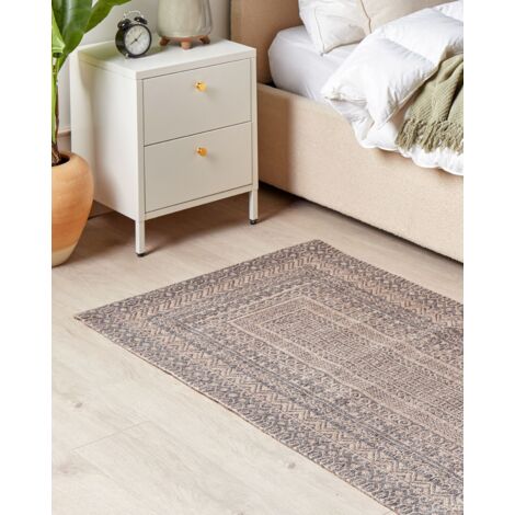 Tappeto moderno dal motivo geometrico 80 x 150 cm beige e grigio Baglar