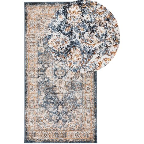 Sciarpa Lunga Tubolare Gloop Con Motivo A Stelle, Beige E Blu, 170x80 Cm, Morbida In Cotone E Viscosa, Lavabile