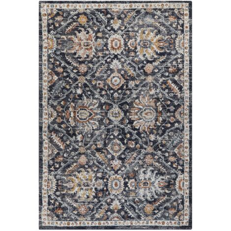 Tappeto in Poliestere beige e blu 200 x 300 cm con motivo orientale e  vintage Malishka