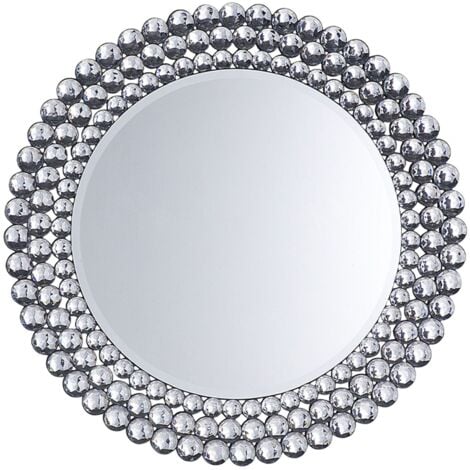 Specchio da parete in argento ø70 cm STENAY - argento
