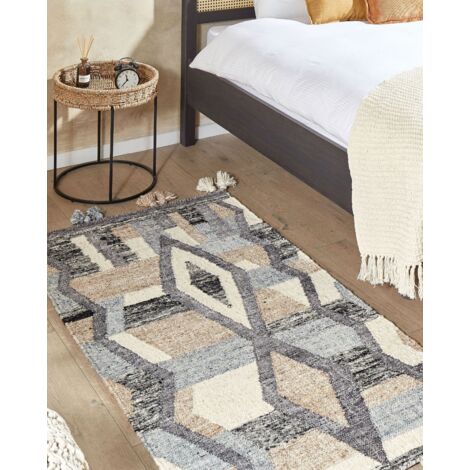 Tappeto Runner Boho Beeiva | Passatoia Lunga In Poliestere Lavabile, Antiscivolo, Sottile, Colori Blu/verde/beige - 2