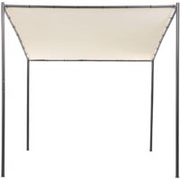 Pergola da giardino Padiglione Pergola 282 x 294 cm Ombra in tessuto Struttura in metallo beige Vimino