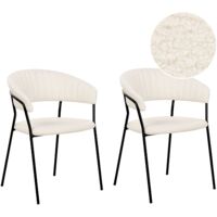 Set di 2 sedie da pranzo moderne imbottite in velluto con braccioli  schienale curvo gambe nere