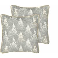 Set di 2 cuscini decorativi con motivo ad albero di Natale 45 x 45 cm Cotone