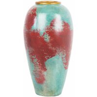 Vaso decorativo in ceramica rosso e menta CARTEIA - verde
