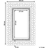 Specchio da Parete Argentato Rettangolare Accessorio Moderno 60x90 cm Mernel