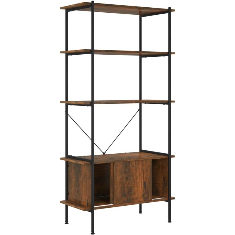 BIBLIOTHÈQUE ÉTAGÈRE ARMOIRE MEUBLE DE RANGEMENT 5 NIVEAUX 190 CM