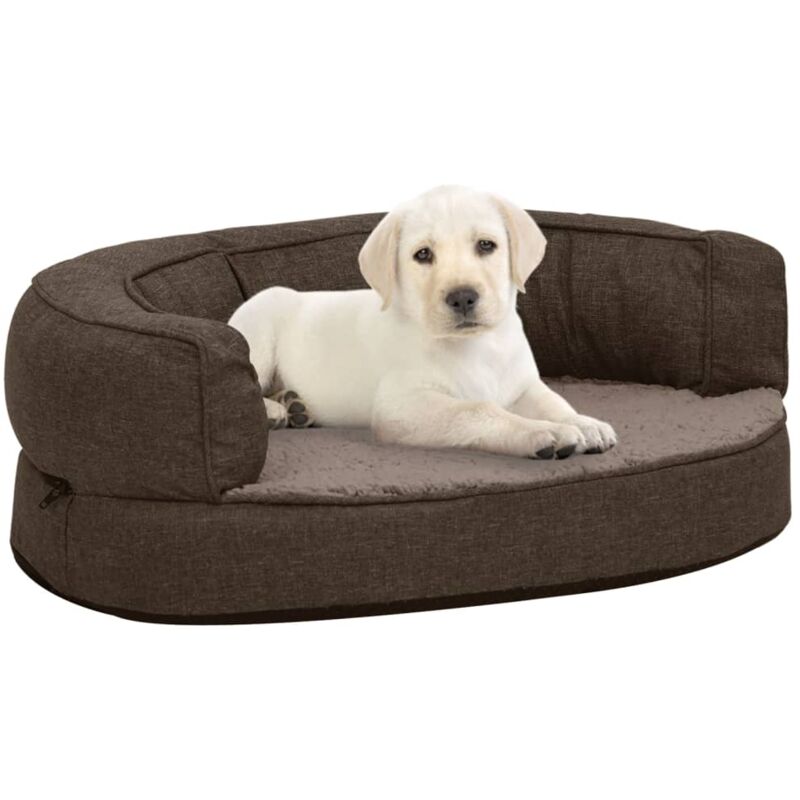 Matelas de lit ergonomique de chien 60x42 cm Polaire aspect lin