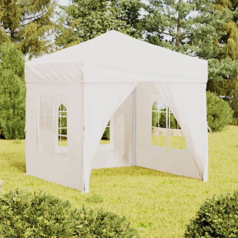3x3m Tente de Fête Jardin Gazebo Pavillon Pop-Up avec Toit Demi-Cercle pour  Marché Extérieur Auvent Pliable Imperméable-beige