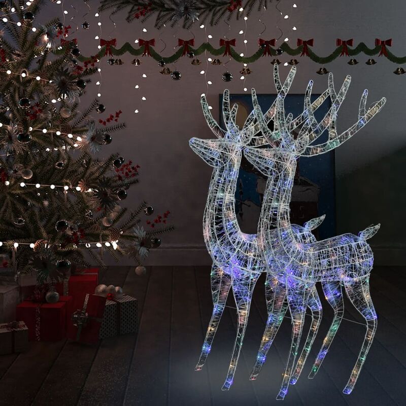 Qedertek Fenêtre Décorative de Noël avec Étoile, 2pcs 10 LED