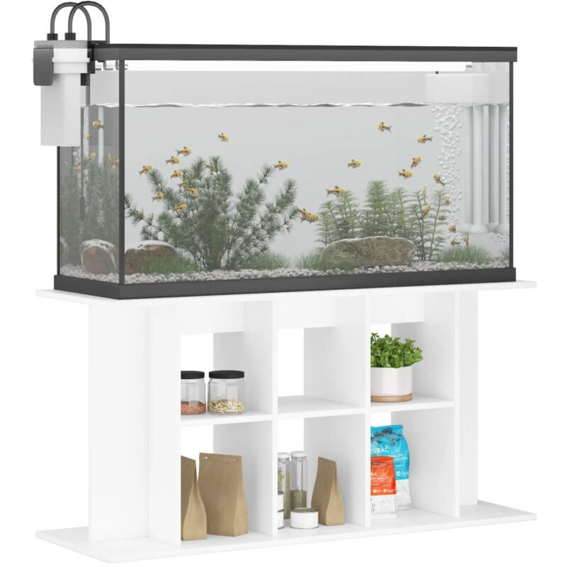Support pour aquarium blanc 120x40x60 cm bois d'ingénierie 3