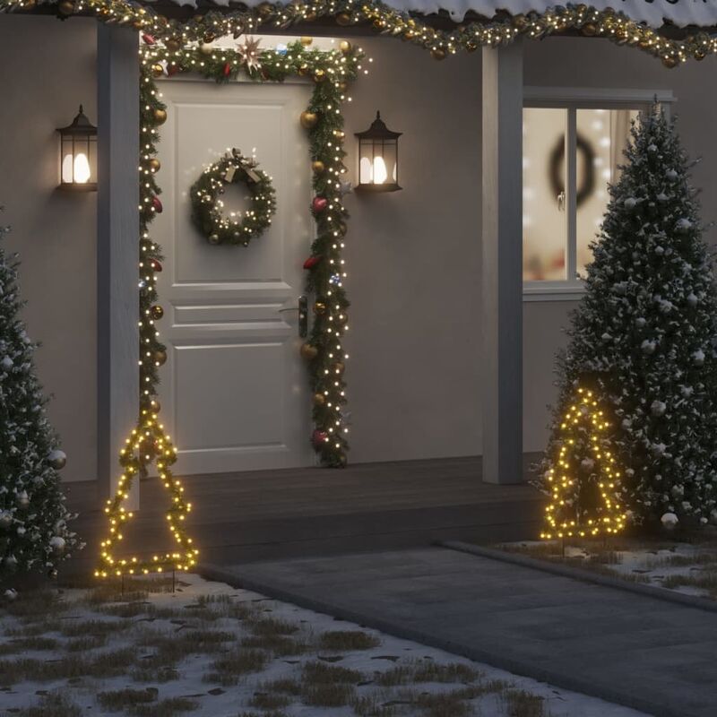 Arbre Mural en brindille de Noël de 80 cm de Haut,avec lumières LED à Piles