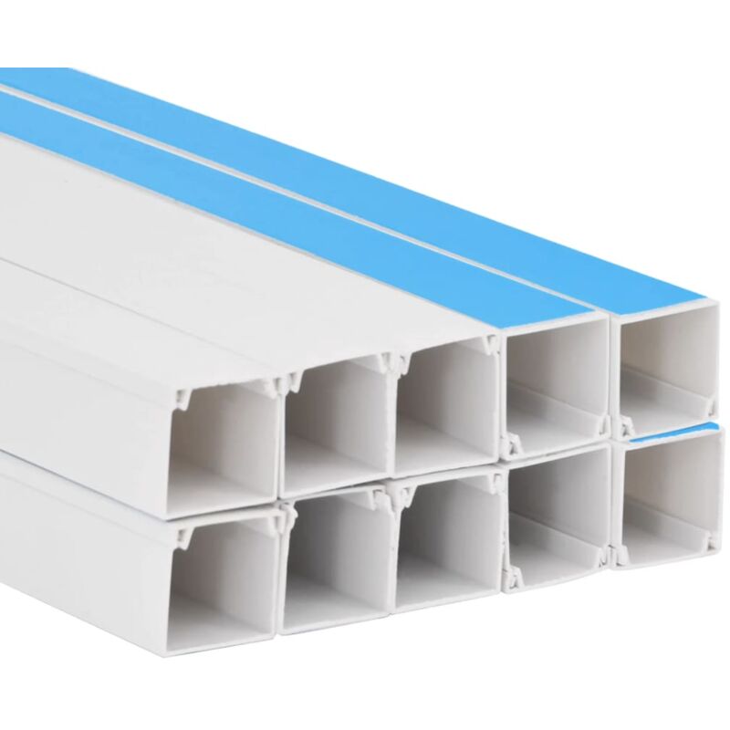 Goulotte électrique Cache-câble Auto-adhésif - 20x10 Mm, Blanc, 4 Mètres, Kit Complet