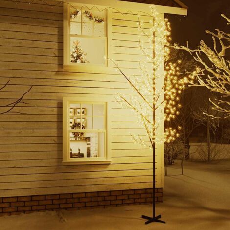 Lisa-Boutique Arbre à LED fleur de cerisier 220 LED Blanc chaud 220 cm