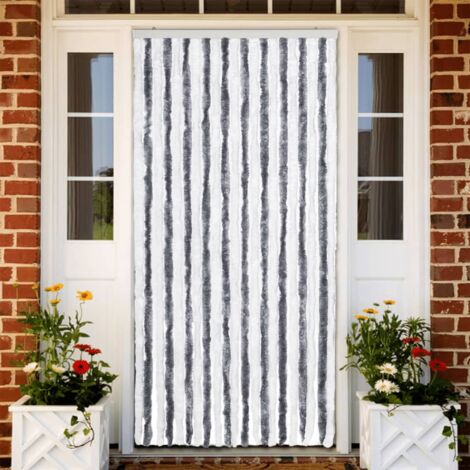 Moustiquaire Gris et blanc 90x220 cm Chenille