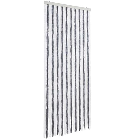 Moustiquaire Gris et blanc 90x220 cm Chenille