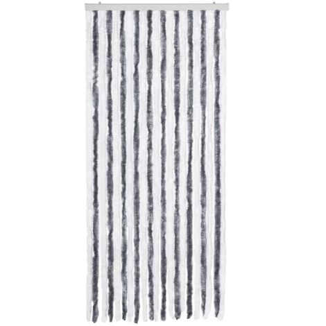 Moustiquaire Gris et blanc 90x220 cm Chenille