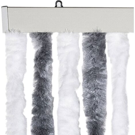 Moustiquaire Gris et blanc 90x220 cm Chenille
