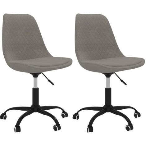 Chaises De Salle à Manger Tissu Gris Clair – Lot De 2 – Neuves