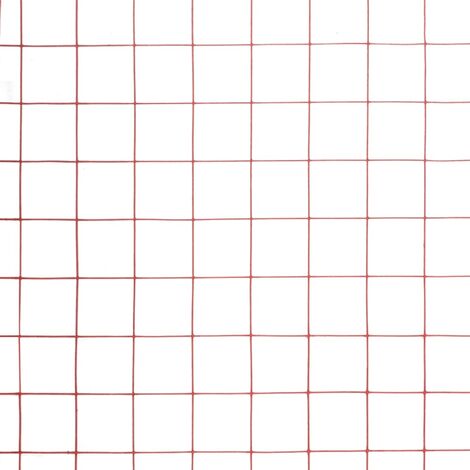 Grillage Acier avec revêtement en PVC 10x0,5 m Rouge