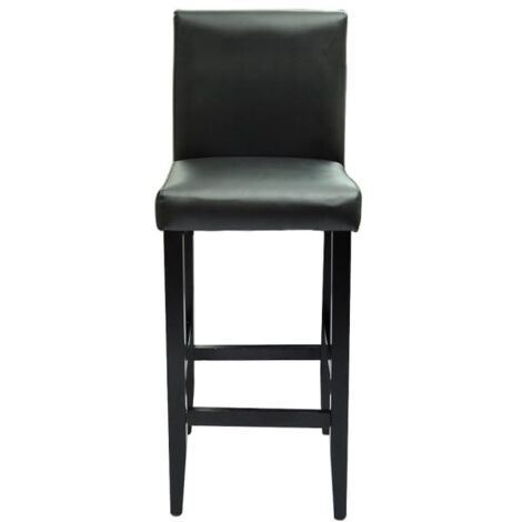 Tabourets de bar lot de 6 noir similicuir