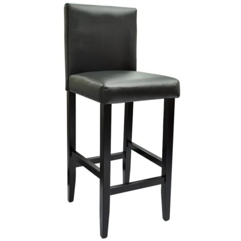 Tabourets de bar lot de 6 noir similicuir