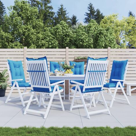 2 Coussins De Chaise Jardin 40x40 Cm - Treillis, Sangles De Fixation, Intérieur/extérieur, Bleu - 4