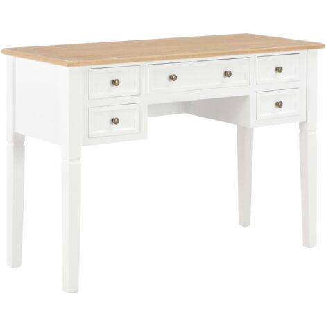 Bureau avec cinq tiroirs, couleur blanche, dimensions 109 x 75 x